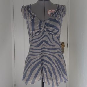 Zebra-print mesh tank